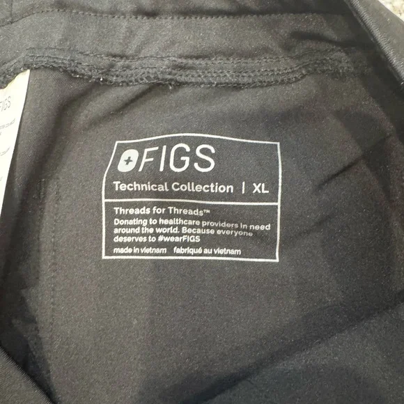 Mens Figs Technical Collection Black Scrub Pants XL - Picture 12 of 12